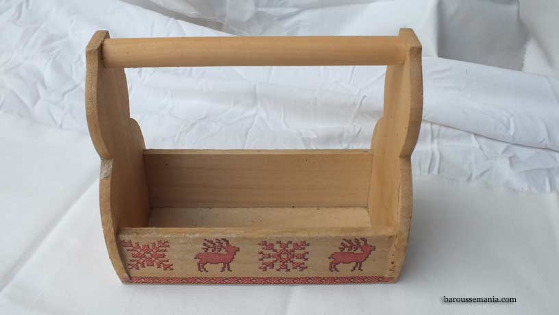 Panier bois cerf rouge chalet P20A
